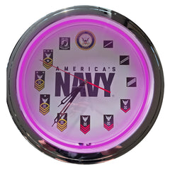 Navy - 15" NEON Wall Clock