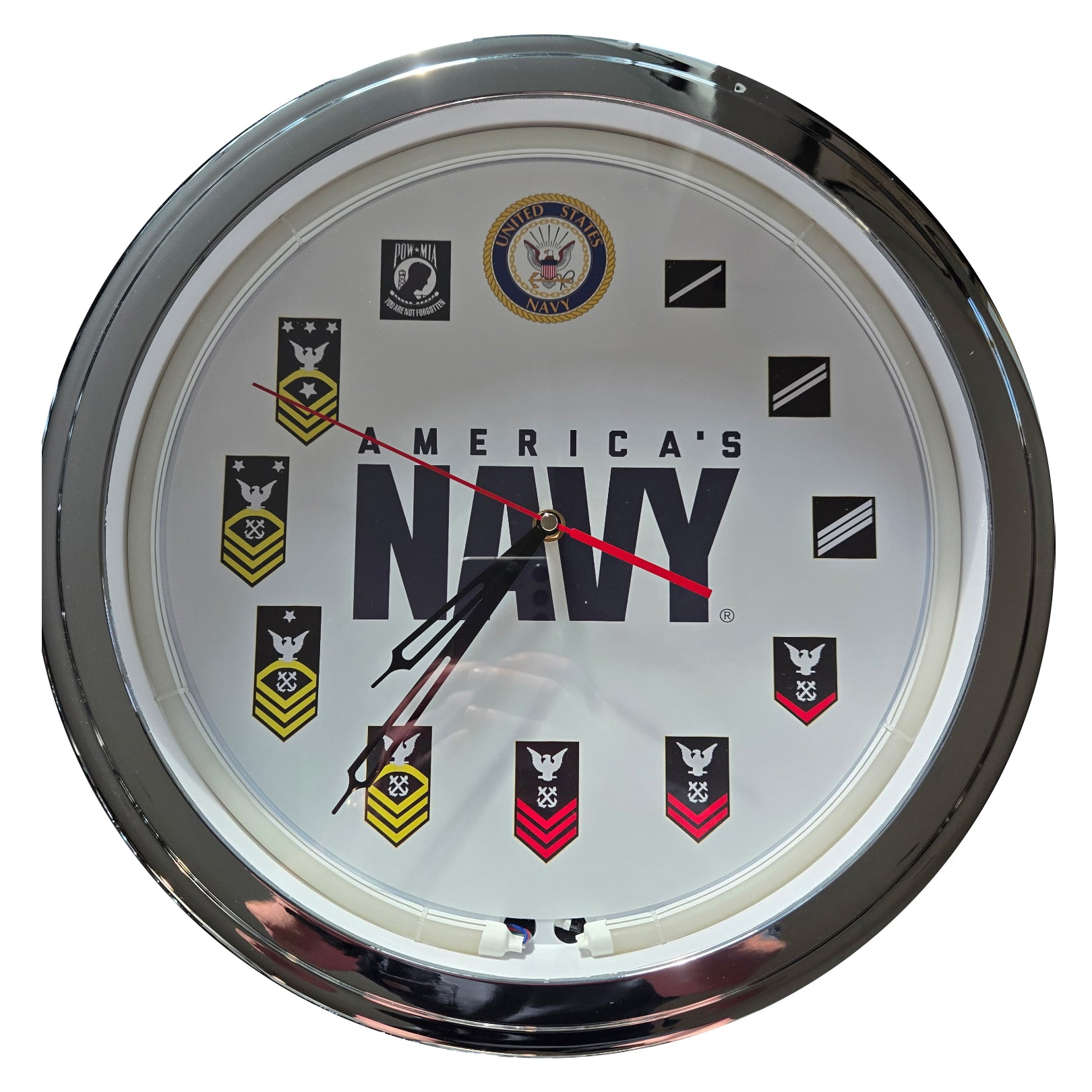 Navy - 15" NEON Wall Clock