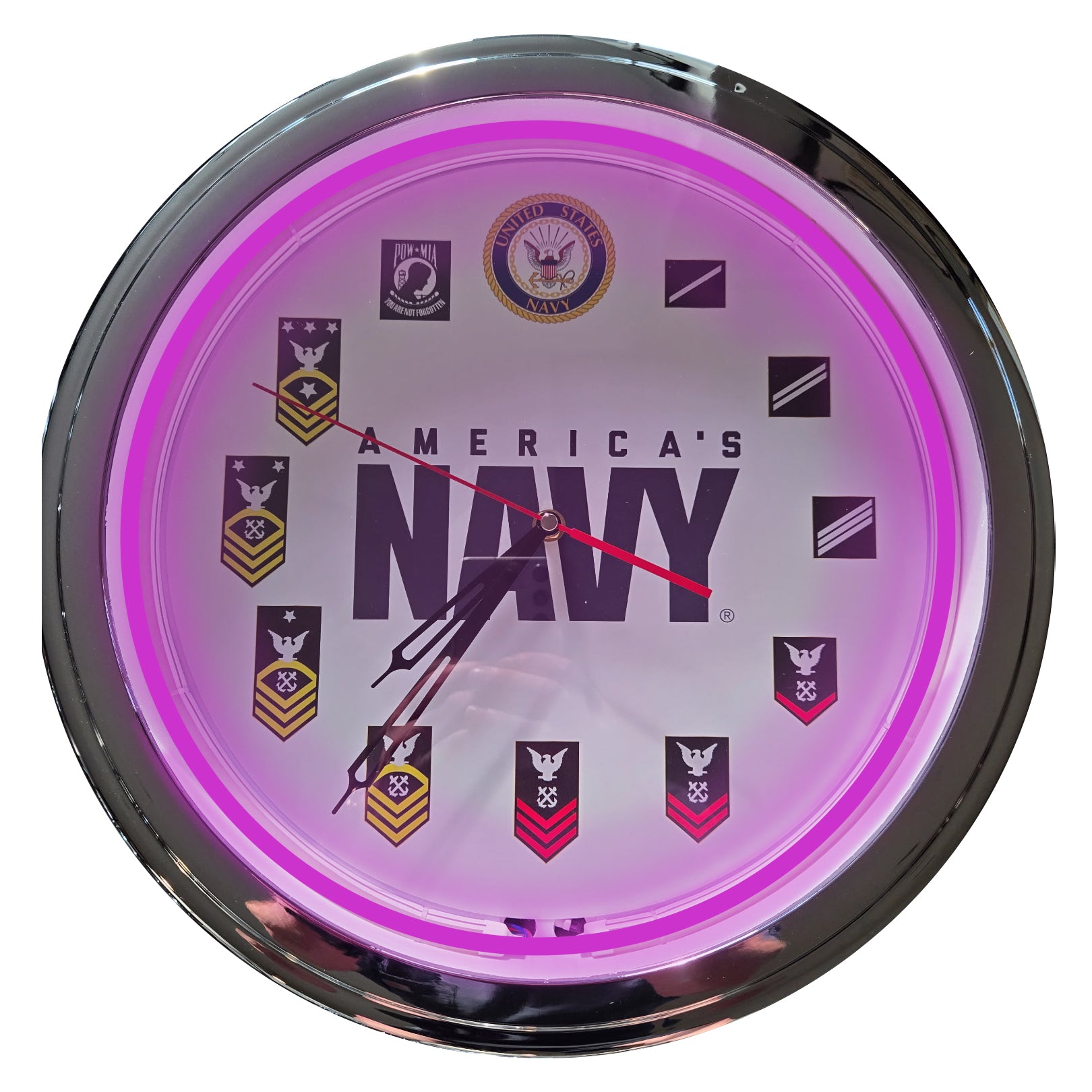 Navy - 15" NEON Wall Clock