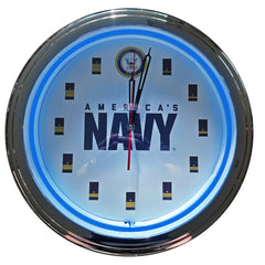 Navy - 15" NEON Wall Clock